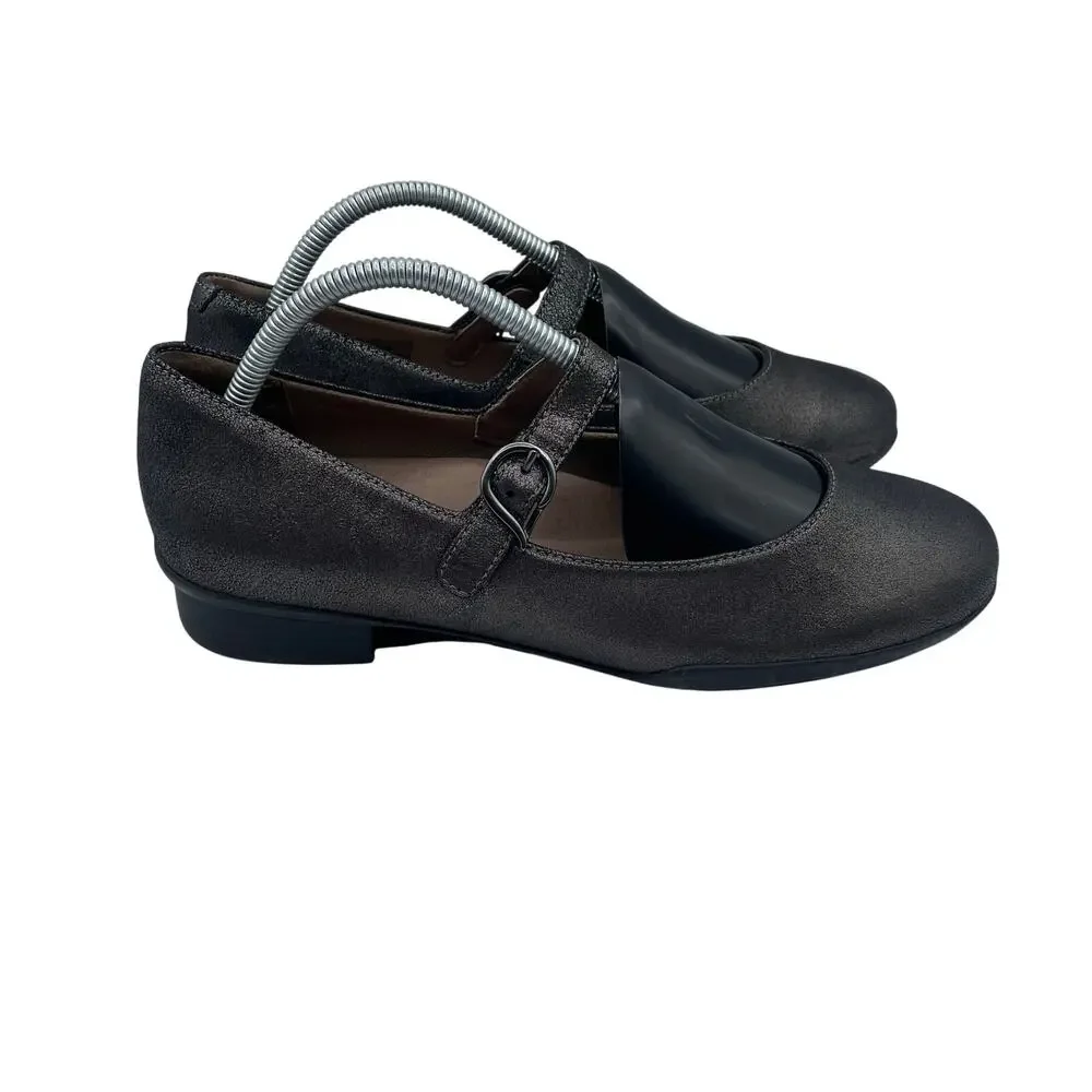 Dansko Kaelyn Mary Jane Shoes Comfort Graphite Metallic Women 40 9.5 10